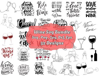 Wine Quotes SVG Bundle: Funny Sassy Sayings (Digital Download)