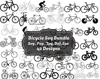 Fahrrad SVG Bundle: Fahrrad Clipart, Schneidedateien (digitaler Download)