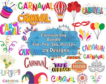 Circus SVG Bundle, Carnival Clipart (pdf, Svg, Dxf) - Etsy