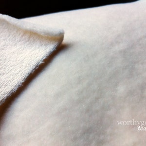 Terry Velour Organic Cotton Half Yard Ivory Cream Velveteen Velvet Like Fabric Domestically Made GOTS Certified Pre Order image 1