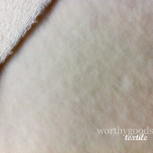 Terry Velour Organic Cotton Half Yard Ivory Cream Velveteen Velvet Like Fabric Domestically Made GOTS Certified Pre Order image 2