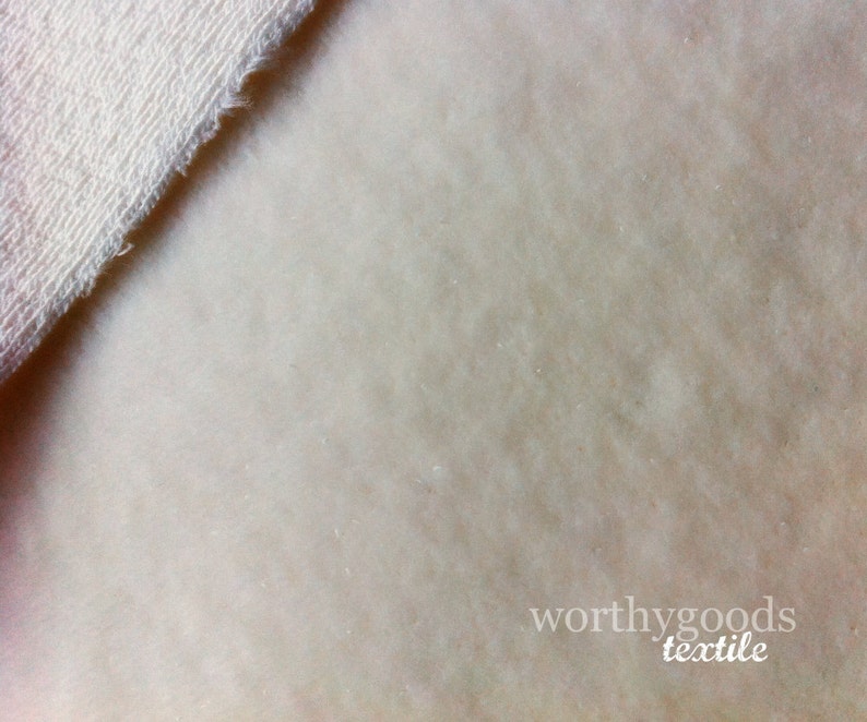 Terry Velour Organic Cotton Half Yard Ivory Cream Velveteen Velvet Like Fabric Domestically Made GOTS Certified Pre Order image 2