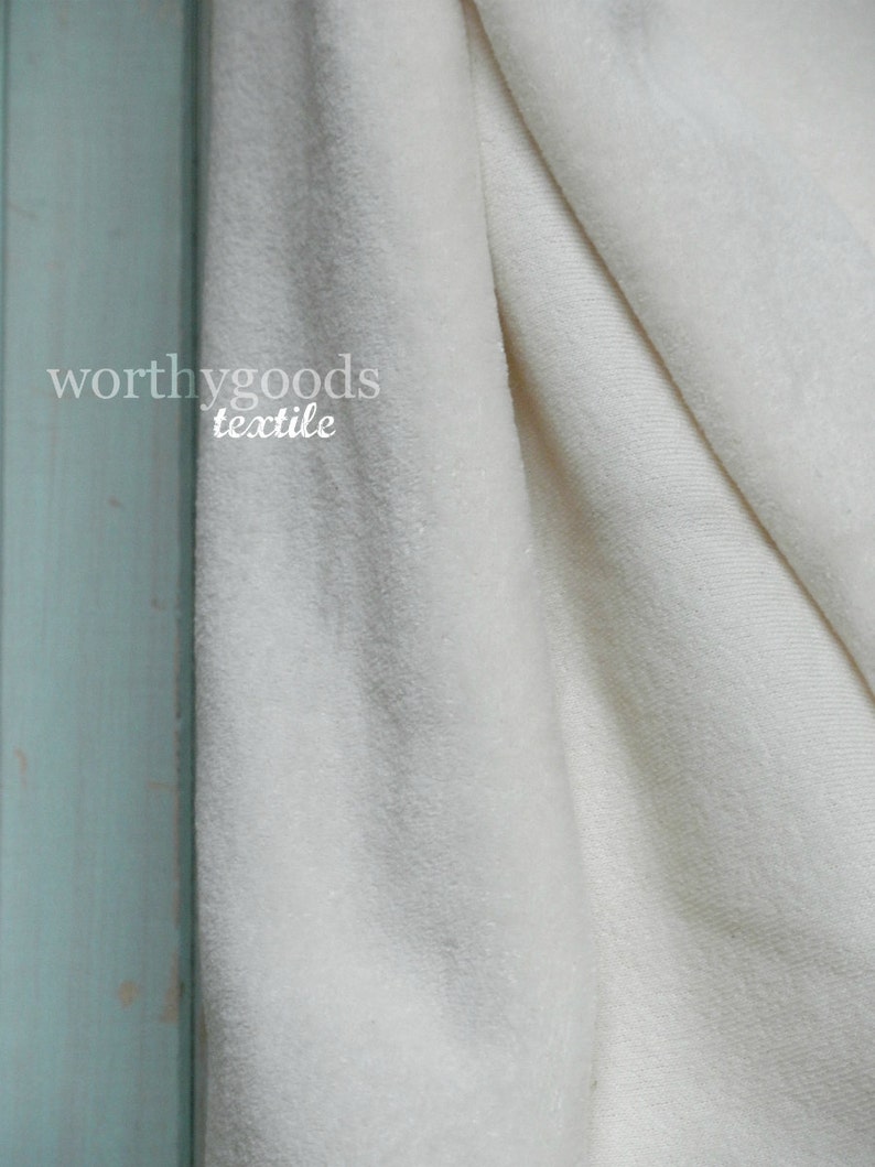 Organic Ivory Velour by the Yard GOTS Certified Organic Cotton Etsy