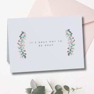 Carte de soutien - Santé mentale - Encouragements - C'est bien de ne pas être bien - Carte de succulentes - Carte d'encouragement imprimée