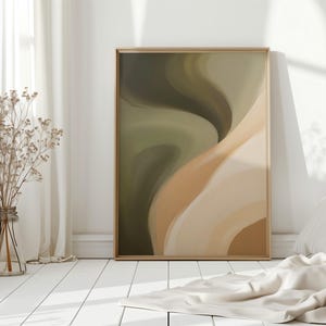 Abstract Neutral Digital Wall Art - Minimalist Earth Tone Printable Canvas - Modern Aesthetic Decor for Living Room & Bedroom