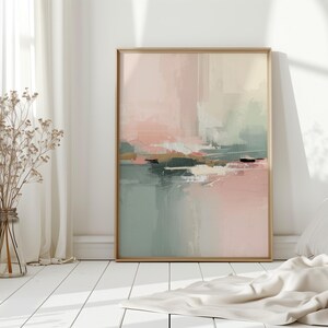 Textured Abstract Wall Art Contemporary Portrait Wall Art In Soft Pink And Green Abstract Art Abstract Print Minimalist Modern Art