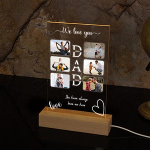 Custom Photo Collage Gift for Father, Personalized Best Dad Gift Lamp, Father's Day Gift, Gift for Dad, Birthday Gift, Gift From Kids
