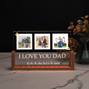 Custom Photo Night Light Gift for Father, Personalized Best Dad Gift Lamp, Father's Day Gift, Gift for Dad, Birthday Gift, Gift From Kids