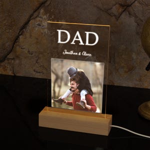 Custom Photo Gift for Father, Personalized Best Dad Gift Lamp with Names, Father's Day Gift, Gift for Dad, Birthday Gift, Gift From Kids
