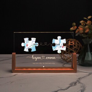 Personalisiertes Zwei Kartenpuzzle als Valentinstag Geschenk, Personalisierte Fern Beziehung Geschenk, Jahrestag Geschenk Für Sie Ihn, Romantisches Geschenk