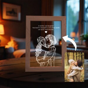 Luz de arte personalizada da Photo Gift para a mãe, presente personalizado para a melhor mãe com mensagem personalizada, presente para o dia das mães, presente de aniversário para a mãe