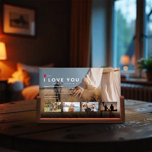 Custom Netflix Theme Poster Photo Acrylic Plaque, Personalized Movie Poster Gift for Couples, Anniversary Gift For Her Him, Birthday Gift