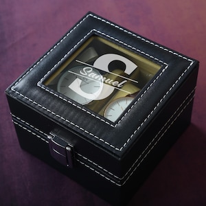 Personalized Watch Box for Men, Men&#39;s Gift, Watch Organizer, Watch Case Storage, Groomsmen Gifts, Anniversary Gift, Gift for Father