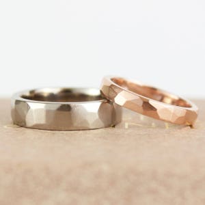 His and Hers Wedding Band Set, Gold Wedding Ring set, Wedding Engagement, jewelry