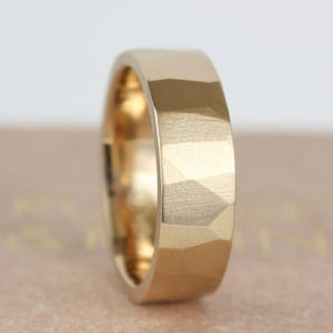 5659022 Handmade Mens Gold Wedding Band Rugged - Etsy