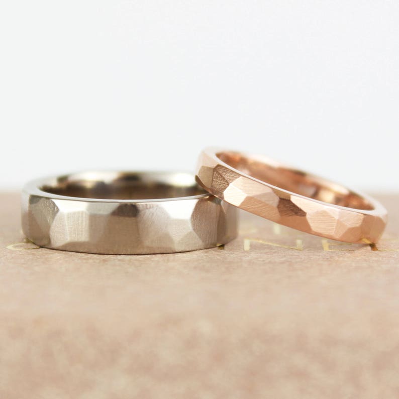 Seine und ihre Hochzeit Band Set Gold Hochzeit Ring Set | Etsy