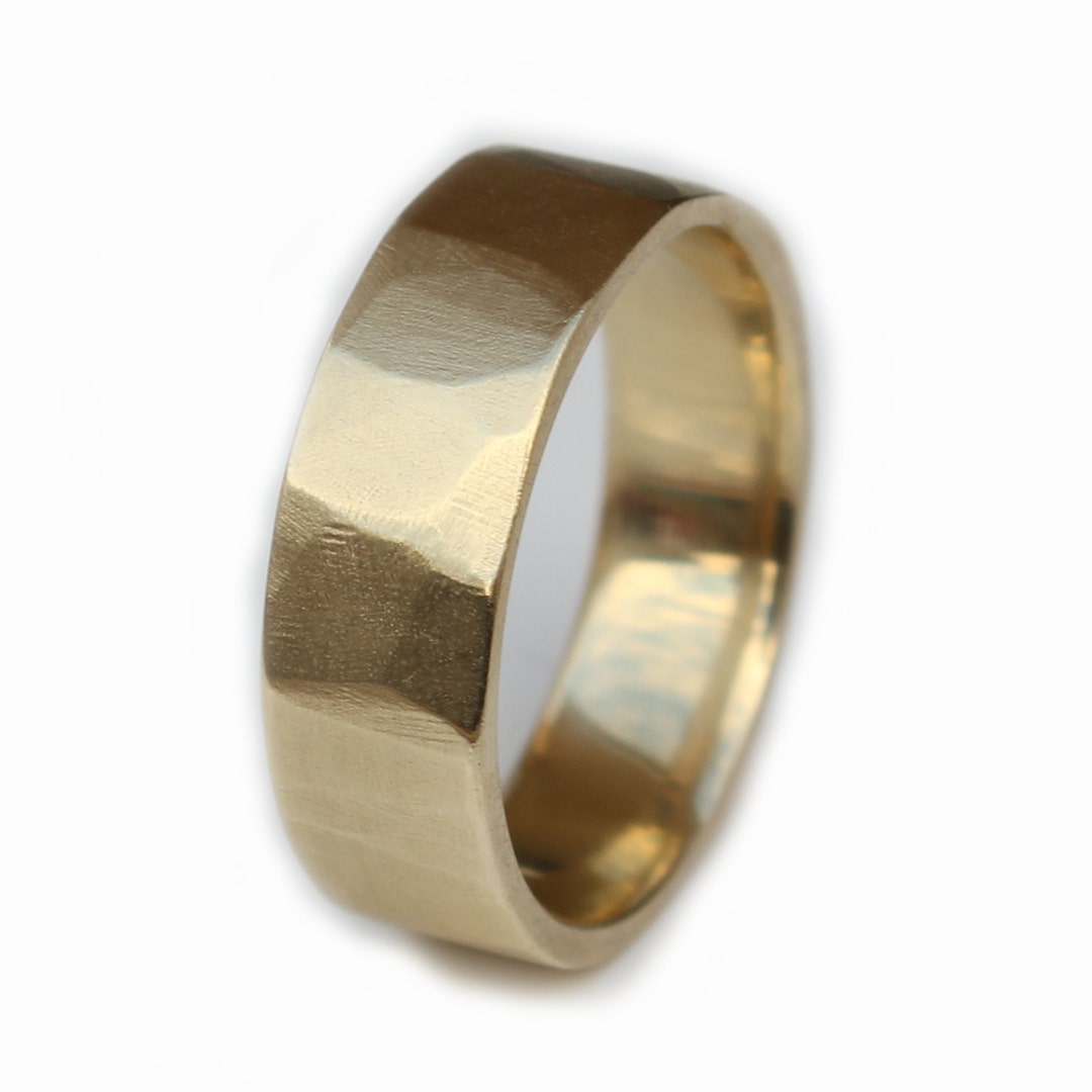 Mens Gold Wedding Band, Mens Wedding Band, Mens Gold Ring, 14ct Gold ...
