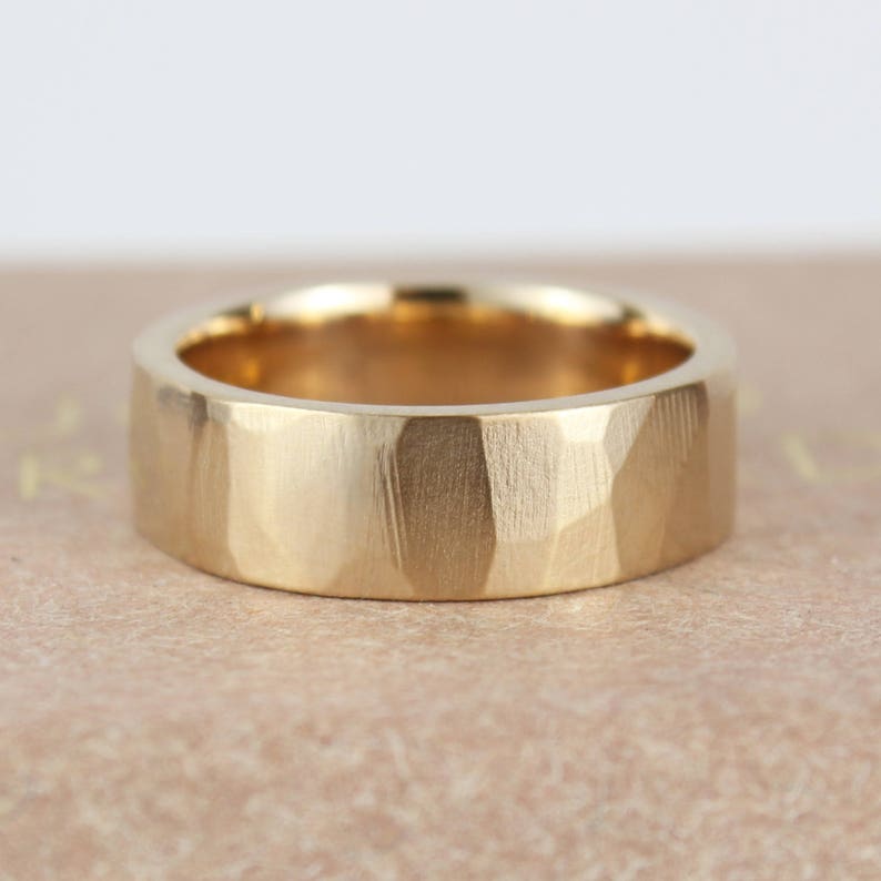 Mens Yellow Gold Wedding Ring Etsy