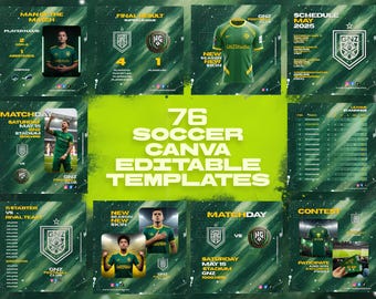 Soccer Social Media Templates,Football Social Media Templates,Canva Edits Football,Canva Edits Soccer,Social Media sports,Club Branding