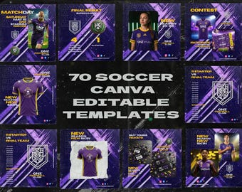 Soccer Social Media Templates,Football Social Media Templates,Canva Edits Football,Canva Edits Soccer,Social Media sports,Club Branding