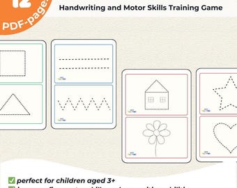 Trace & Draw – 24 printable Motor Skills Training Cards