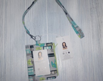 ID Badge - coin pouch with id slot - lanyard - id lanyard - coin pouch lanyard - teacher id lanyard