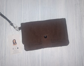 Wristlet Wallet - Wristlet Clutch - Waxed Canvas