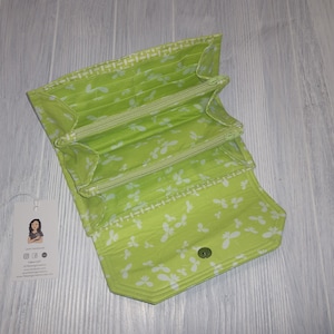 Cartera de mano imprescindible - Cartera de mano - Cartera de acordeón - Cartera de mano mariposa verde amarillo
