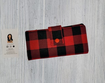 Fabric Checkbook Cover - Slim, 2 Pocket Design - Checkbook Register - Cactus