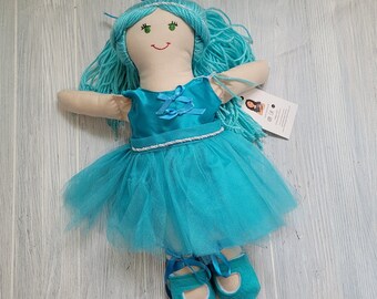 Cloth Doll - Girl Cloth Dolls - Ballerina Doll - Rag Doll - Doll with Yarn hair