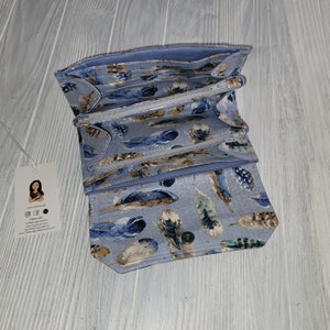 Cartera de mano esencial - Cartera de mano - Cartera de acordeón - Cartera de mano con plumas azules