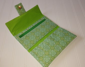 Womens Wallet - Wallet - Fabric Wallet - Billfold - Card Holder - Women - Gift - Wallet - Green Wallet - Ready To Ship