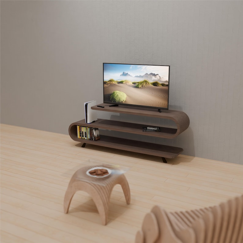 Wooden TV Stand CNC File, Parametric Media Console Furniture - Etsy