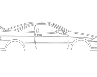 Honda Integra Car Vector Art: Laser Cut Files (DXF, PDF, AI)