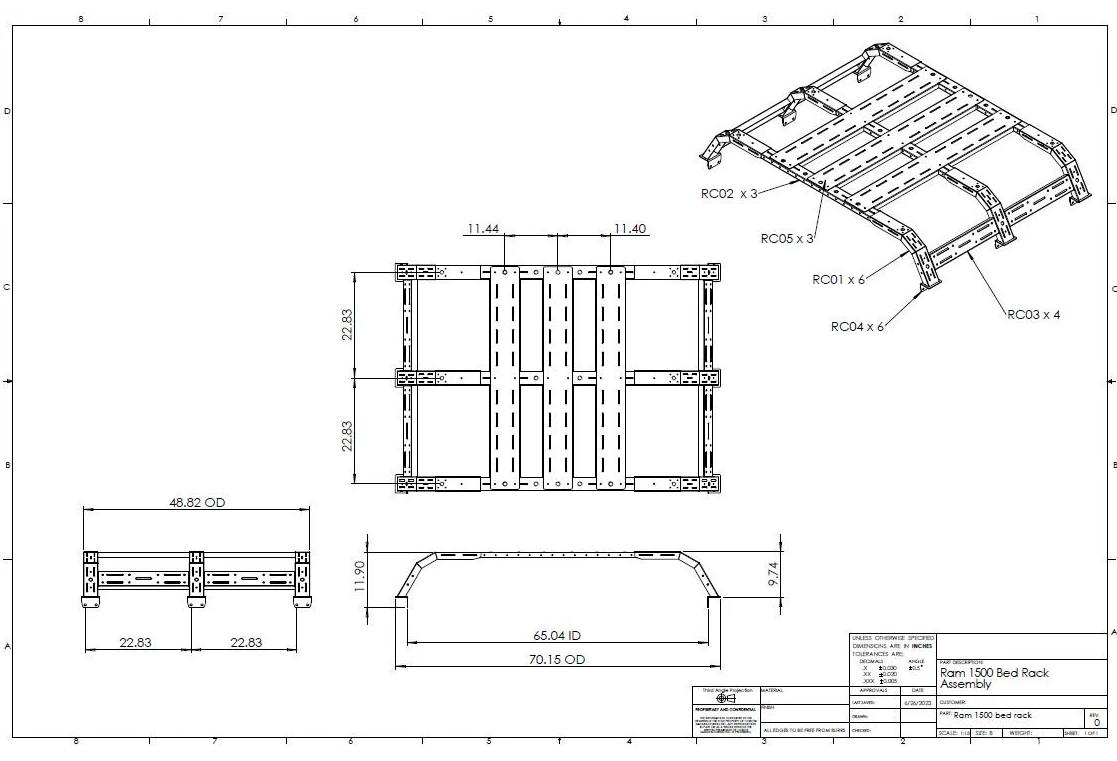 Dodge Ram 1500 Rack Files: DIY Engineering Drawings (PDF, DXF ...