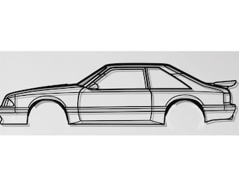 Mustang Foxbody Saleen Car Vector Art: Laser Cut DXF File (Digital Download)