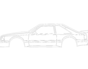 Mustang Foxbody Hatch Car Vector Art: Laser Cut Files (Digital Download)