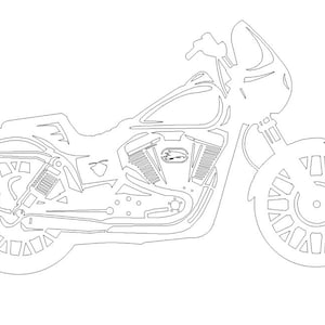 Harley Davidson Motorcycle Dxf File, Vector Art, Laser Cut, Downloadable Art, Downloadable Dxf, Dxf Files for Plasma, Dxf files for Laser