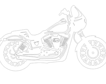 Harley Davidson Motorcycle Vector Art: Laser Cut Files (DXF, PDF, AI)
