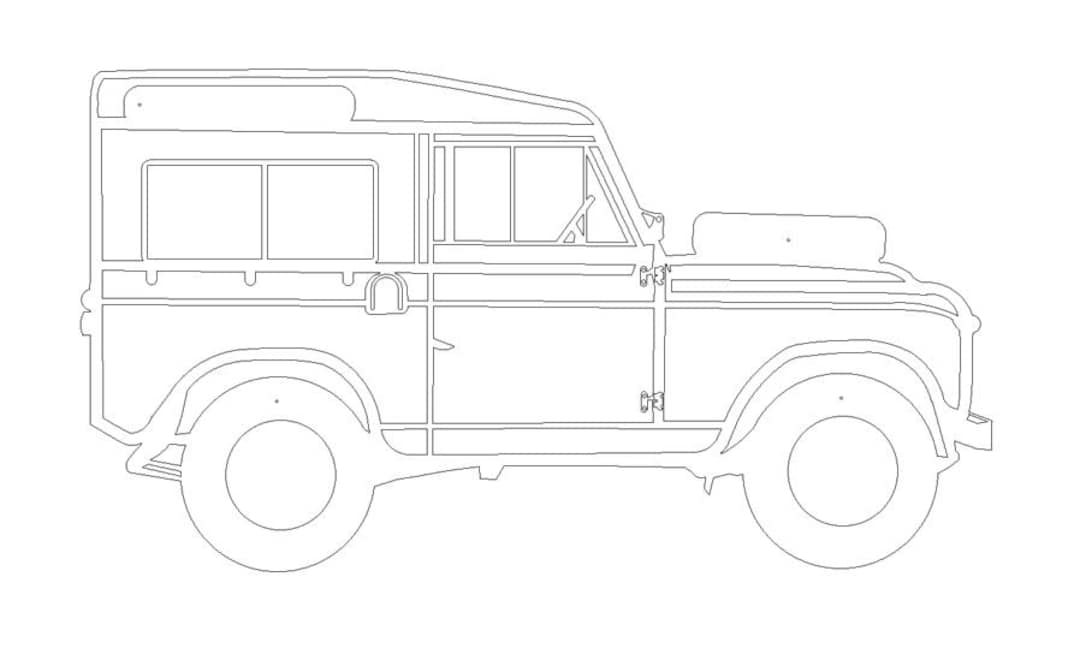 Land Rover Defender 1966 Car Vector Art - Laser Cut Files (DXF, PDF, AI ...