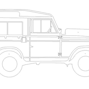 Land Rover Defender 1966 Car Dxf File, Vector Art, Laser Cut, Downloadable Art, Downloadable Dxf, Dxf Files for Plasma, Dxf files for Laser
