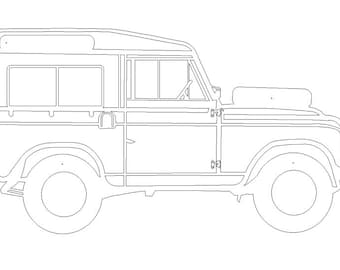 Land Rover Defender 1966 Car Vector Art - Laser Cut Files (DXF, PDF, AI)