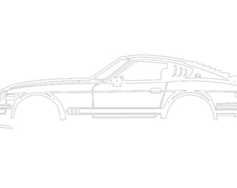 Datsun 240z Car Vector Art: Laser Cut Files (PDF, AI, DXF)