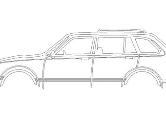 Honda Civic 1G Wagon Car Vector Art (DXF, PDF, AI)