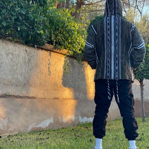 Moroccan jacket handmade jacket hooded jacket xl unisex jacket