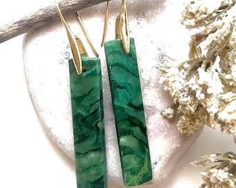 AFRICAN JADE/GOLD earrings, Natural Stone dangles
