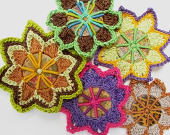 Button Crochet Brooches - PDF Pattern