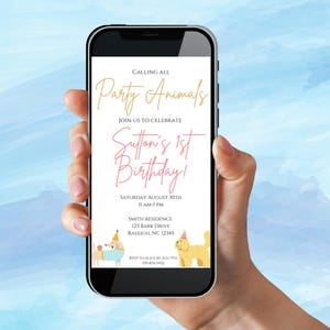 Party Animal Birthday Party Invitation | Digital Template | Kids Party Invitation