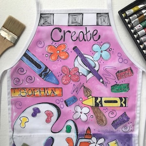 Personalized Art Apron: Adjustable Smock, Three Pockets, USA Made