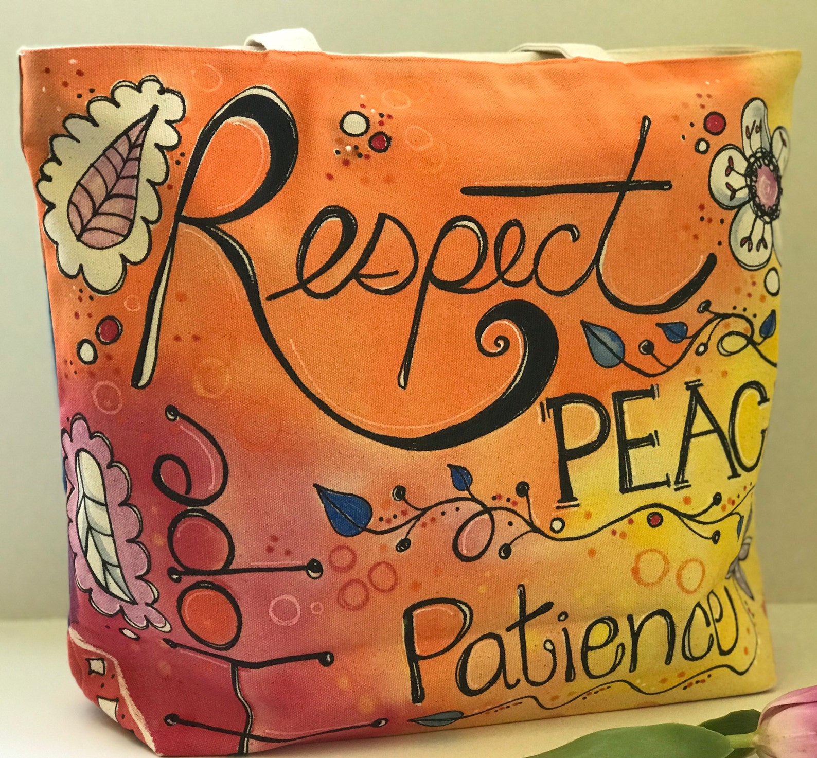 Market Bag Cute Tote Bag Custom Made Tote Bag Art Bag Tote Etsy